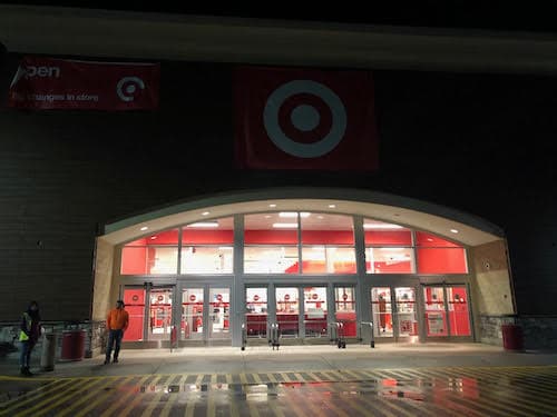 Front face of a target under construction